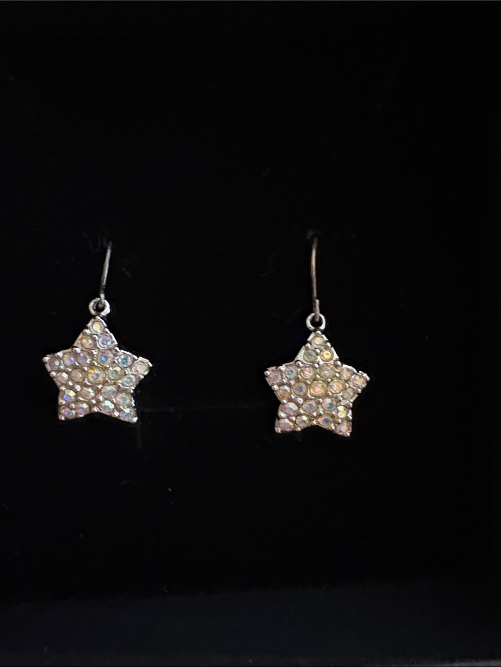 Crystal Star Dangle Earrings - Iridescent